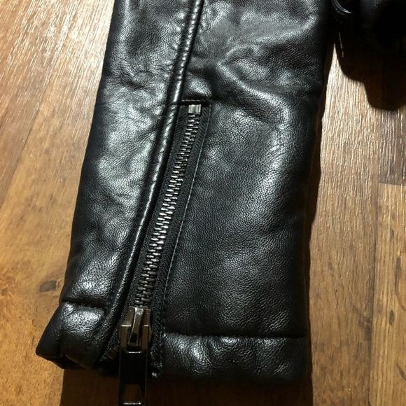 Joes Collection Leather Jacket Full Zip Black Biker Size XS - Picture 4 of 12